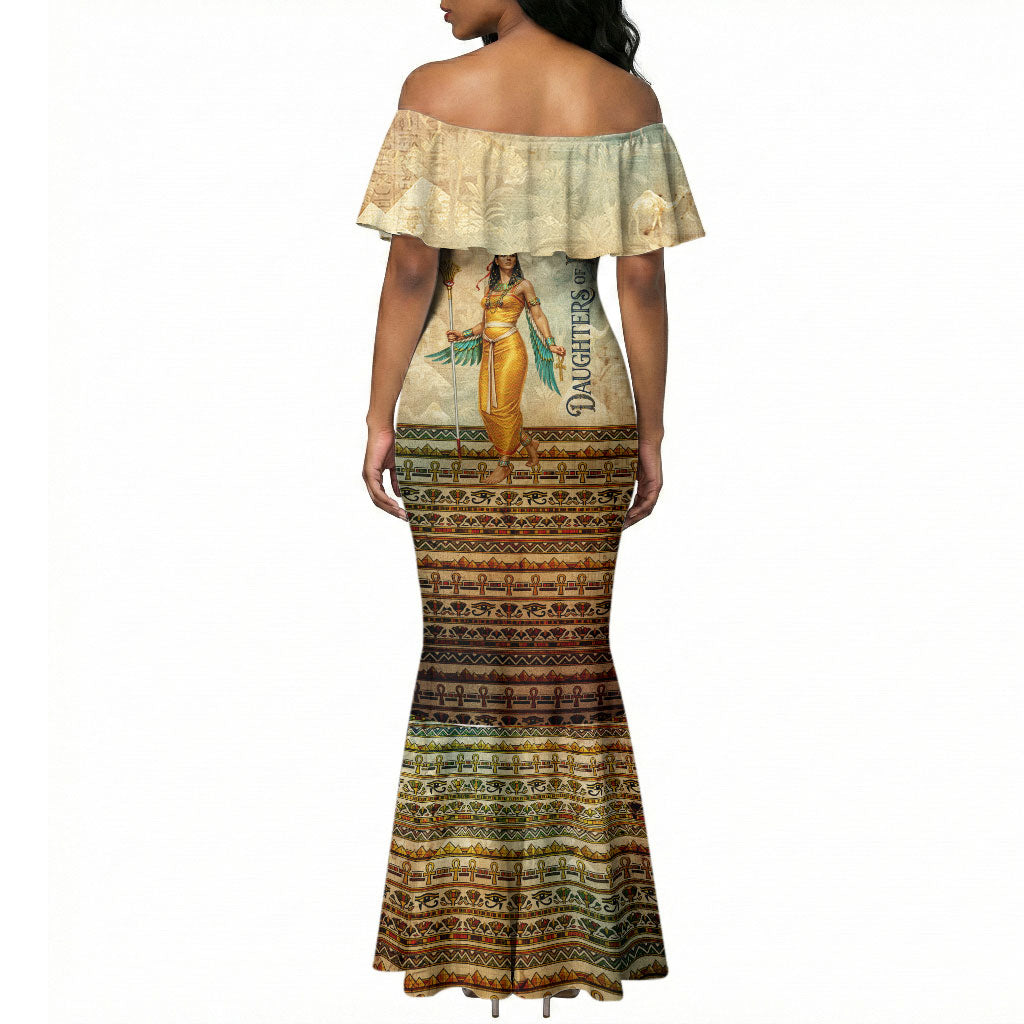 Daughters Of Isis Mermaid Dress Eye Of Horus Ancient Egyptian Goddess - Vintage Parchment Art