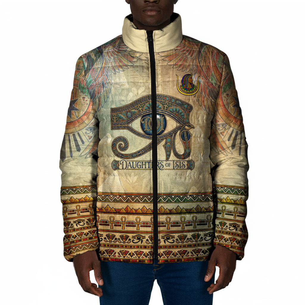 Daughters Of Isis Padded Jacket Eye Of Horus Ancient Egyptian Goddess - Vintage Parchment Art