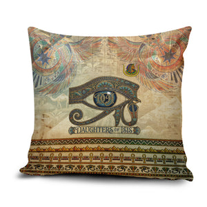 Daughters Of Isis Pillow Cover Eye Of Horus Ancient Egyptian Goddess - Vintage Parchment Art