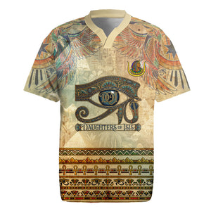 Daughters Of Isis Rugby Jersey Eye Of Horus Ancient Egyptian Goddess - Vintage Parchment Art