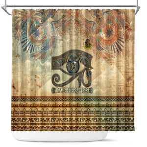 Daughters Of Isis Shower Curtain Eye Of Horus Ancient Egyptian Goddess - Vintage Parchment Art