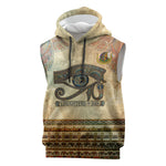 Daughters Of Isis Sleeveless Hoodie Eye Of Horus Ancient Egyptian Goddess - Vintage Parchment Art