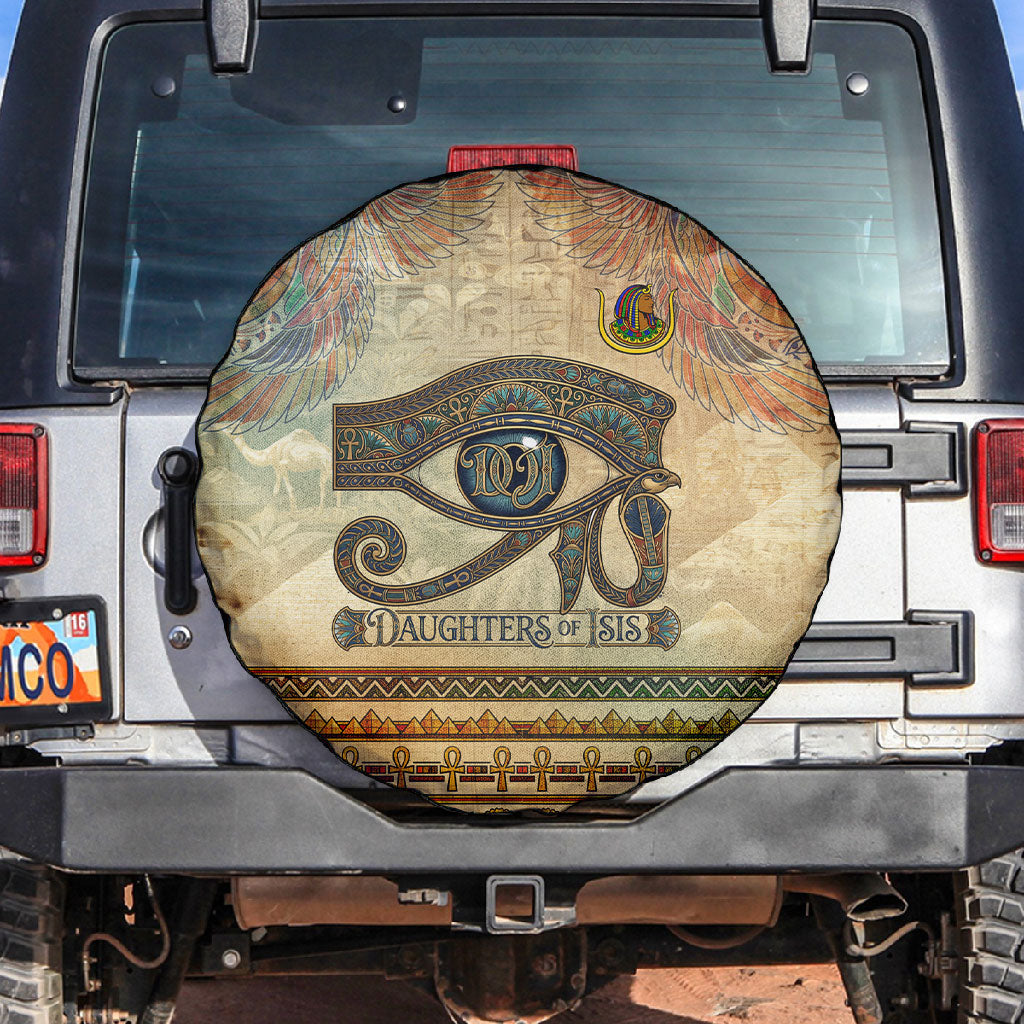 Daughters Of Isis Spare Tire Cover Eye Of Horus Ancient Egyptian Goddess - Vintage Parchment Art