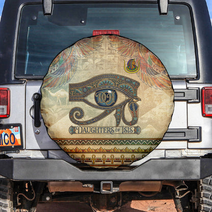 Daughters Of Isis Spare Tire Cover Eye Of Horus Ancient Egyptian Goddess - Vintage Parchment Art