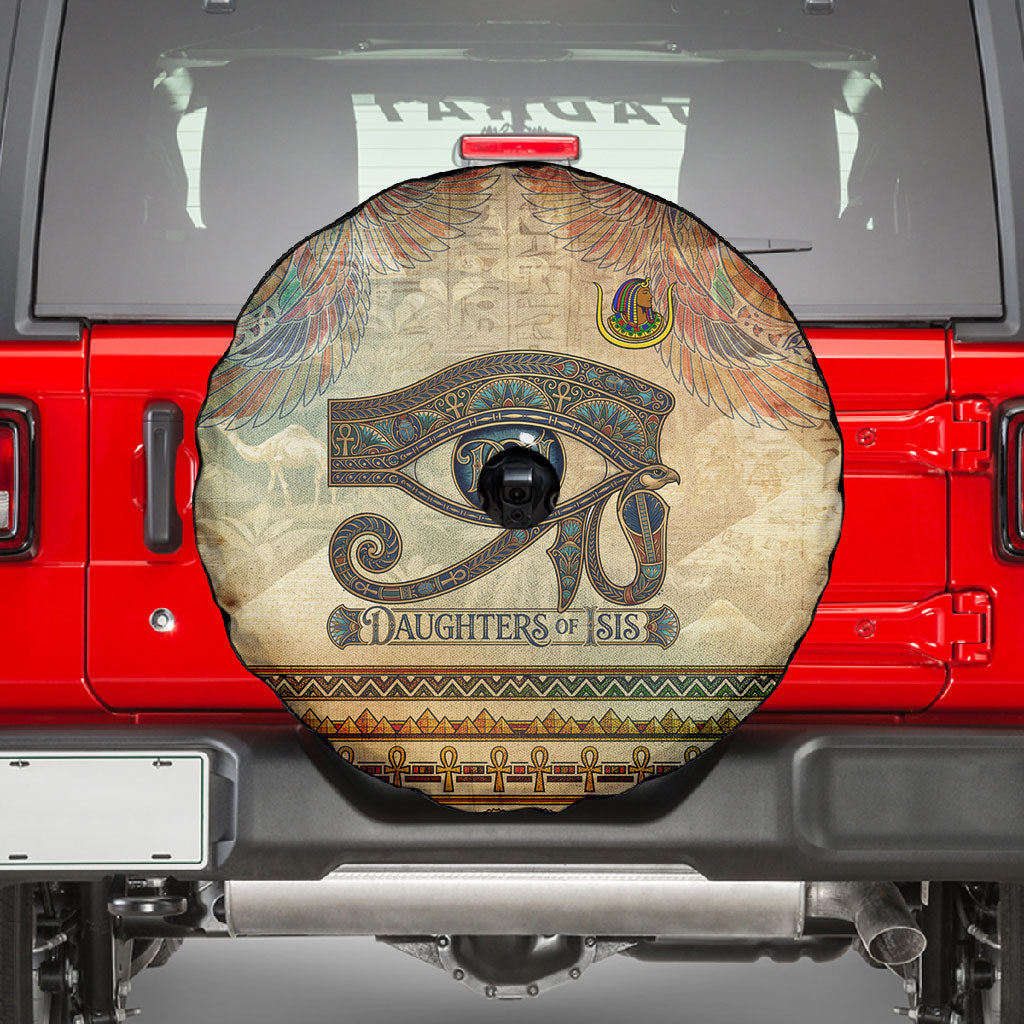 Daughters Of Isis Spare Tire Cover Eye Of Horus Ancient Egyptian Goddess - Vintage Parchment Art