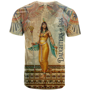 Daughters Of Isis T shirt Eye Of Horus Ancient Egyptian Goddess - Vintage Parchment Art