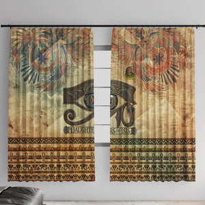 Daughters Of Isis Window Curtain Eye Of Horus Ancient Egyptian Goddess - Vintage Parchment Art