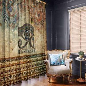 Daughters Of Isis Window Curtain Eye Of Horus Ancient Egyptian Goddess - Vintage Parchment Art