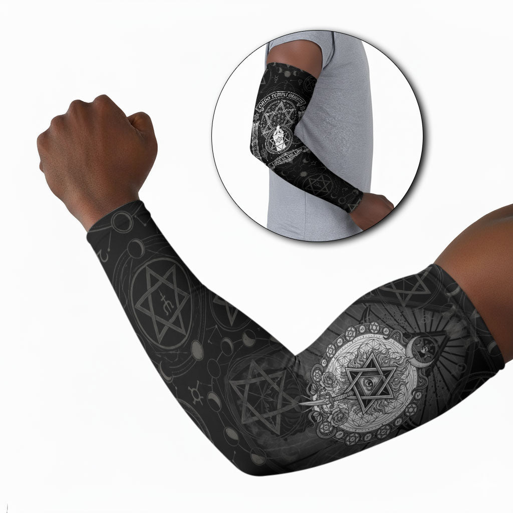 Ordo Templi Orientis Occult Symbolism Arm Sleeves Esoteric Alchemy Sacred Geometry Black