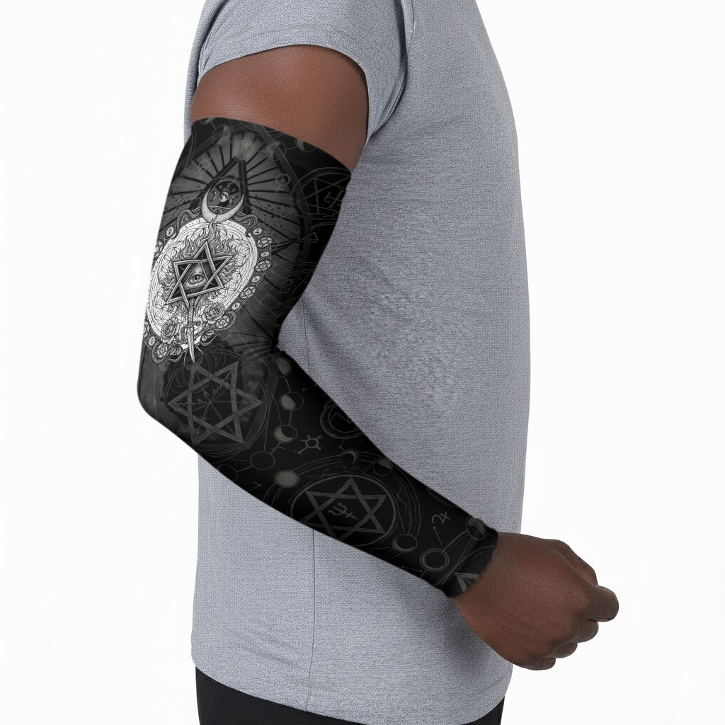Ordo Templi Orientis Occult Symbolism Arm Sleeves Esoteric Alchemy Sacred Geometry Black