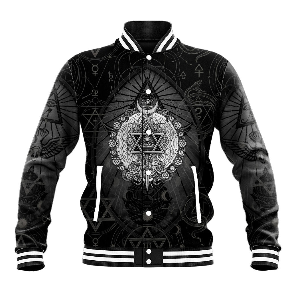 Ordo Templi Orientis Occult Symbolism Baseball Jacket Esoteric Alchemy Sacred Geometry Black