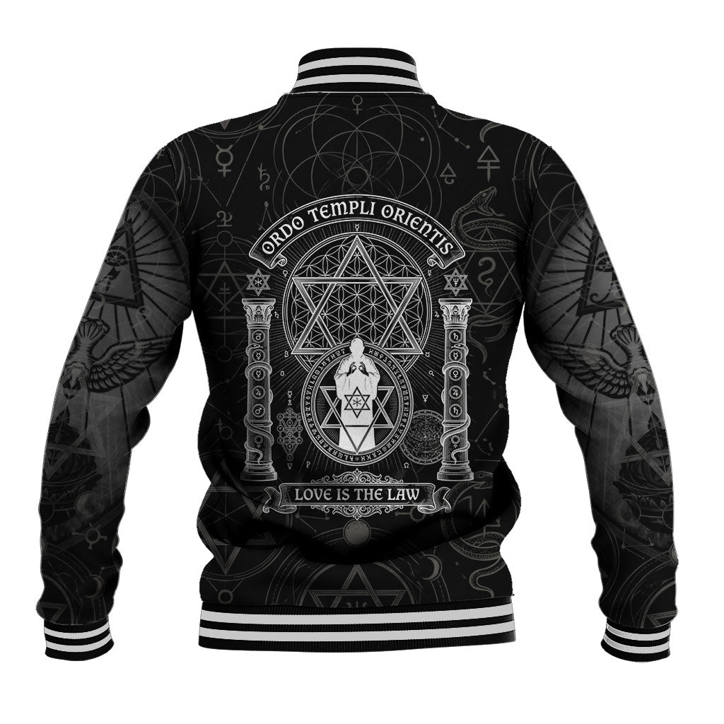 Ordo Templi Orientis Occult Symbolism Baseball Jacket Esoteric Alchemy Sacred Geometry Black