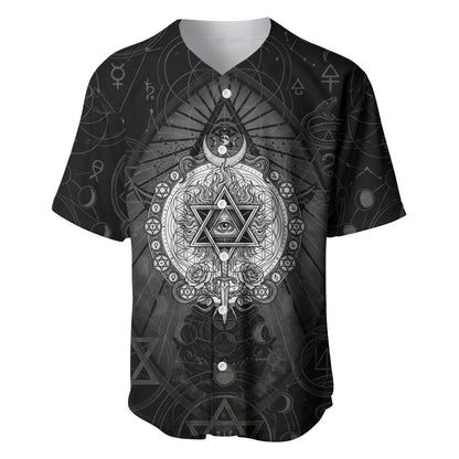 Ordo Templi Orientis Occult Symbolism Baseball Jersey Esoteric Alchemy Sacred Geometry Black