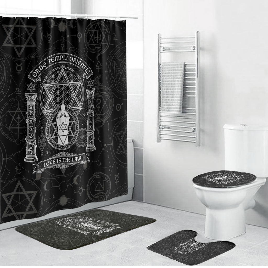 Ordo Templi Orientis Occult Symbolism Bathroom Set Esoteric Alchemy Sacred Geometry Black