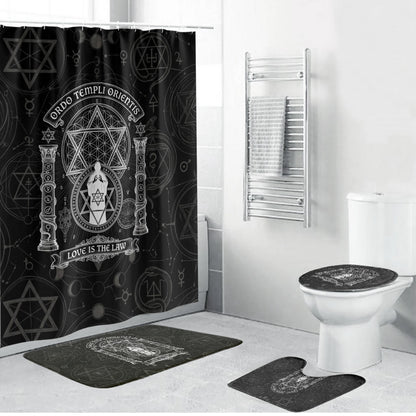 Ordo Templi Orientis Occult Symbolism Bathroom Set Esoteric Alchemy Sacred Geometry Black