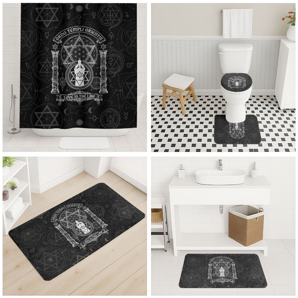 Ordo Templi Orientis Occult Symbolism Bathroom Set Esoteric Alchemy Sacred Geometry Black