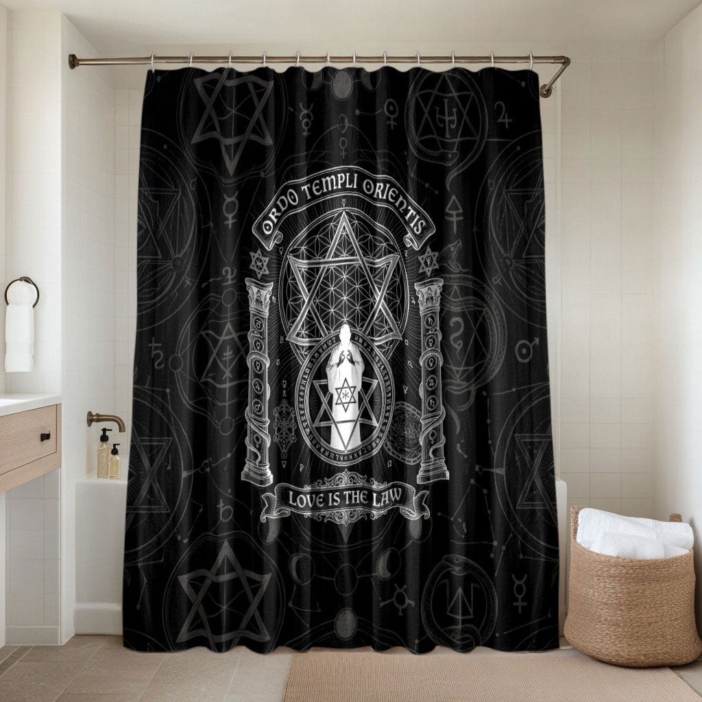 Ordo Templi Orientis Occult Symbolism Bathroom Set Esoteric Alchemy Sacred Geometry Black