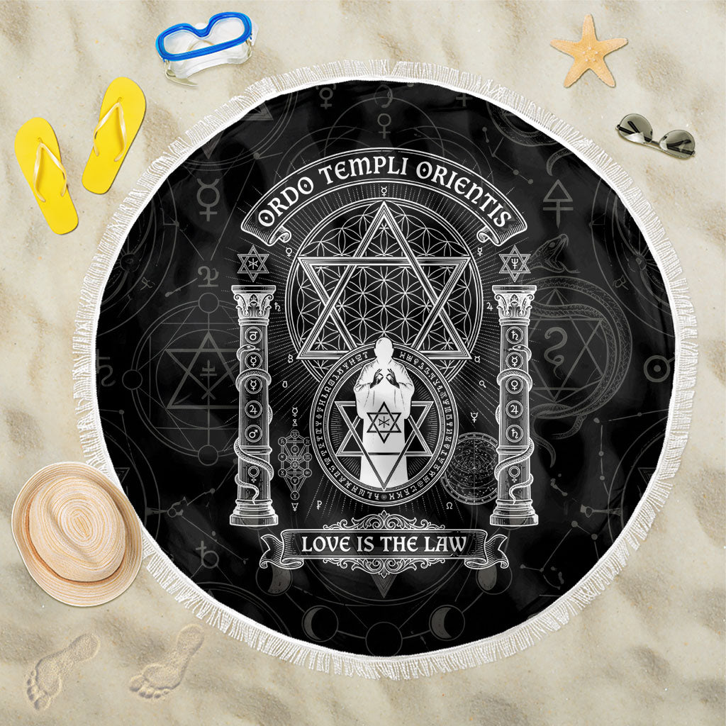 Ordo Templi Orientis Occult Symbolism Beach Blanket Esoteric Alchemy Sacred Geometry Black