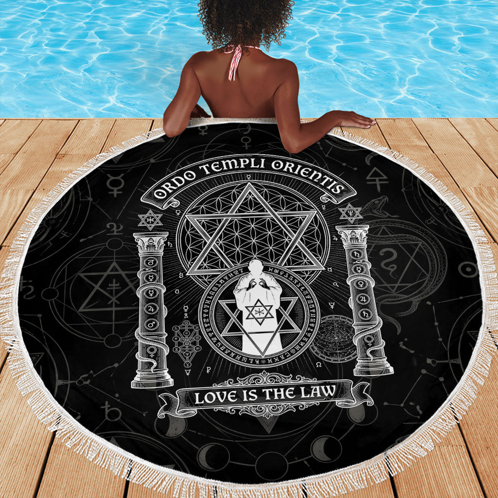 Ordo Templi Orientis Occult Symbolism Beach Blanket Esoteric Alchemy Sacred Geometry Black
