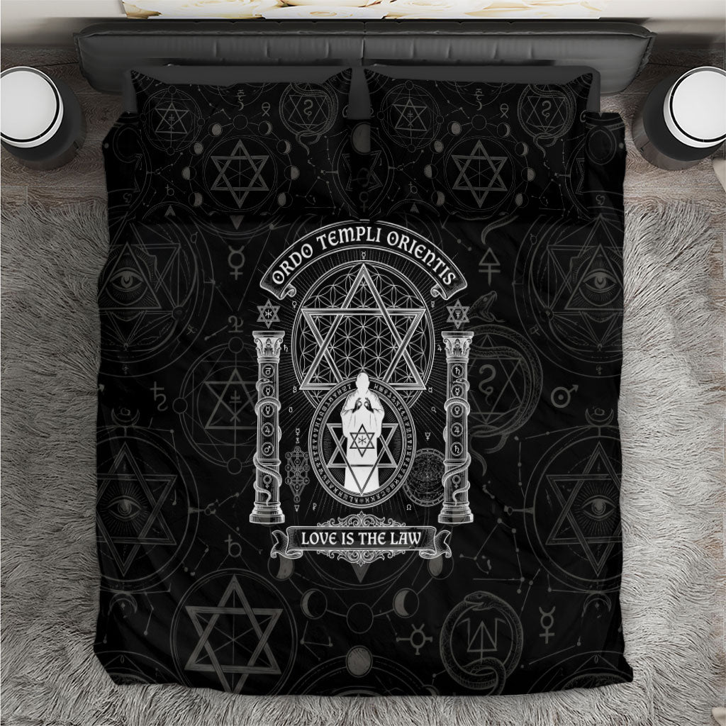 Ordo Templi Orientis Occult Symbolism Bedding Set Esoteric Alchemy Sacred Geometry Black