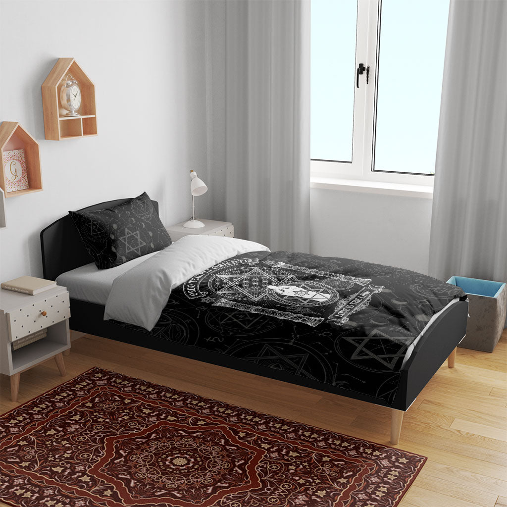 Ordo Templi Orientis Occult Symbolism Bedding Set Esoteric Alchemy Sacred Geometry Black