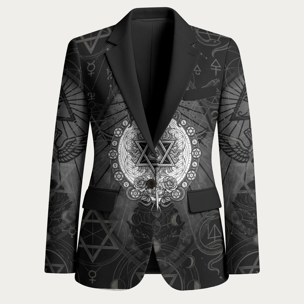 Ordo Templi Orientis Occult Symbolism Blazer Esoteric Alchemy Sacred Geometry Black