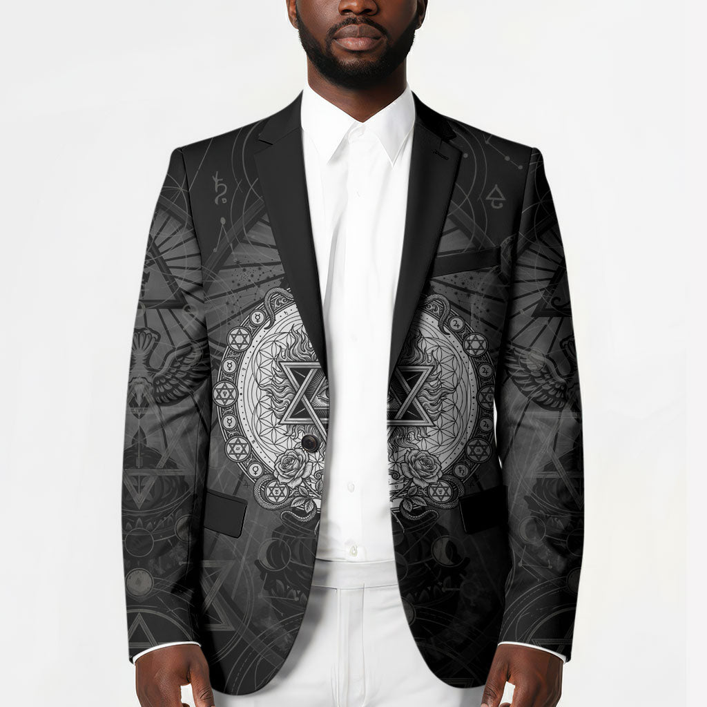 Ordo Templi Orientis Occult Symbolism Blazer Esoteric Alchemy Sacred Geometry Black