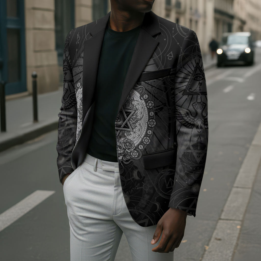 Ordo Templi Orientis Occult Symbolism Blazer Esoteric Alchemy Sacred Geometry Black