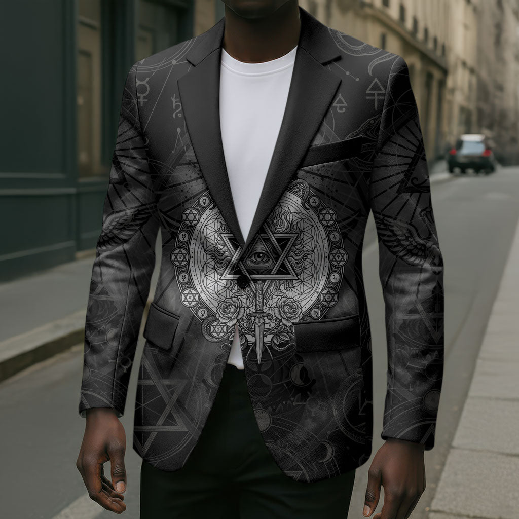 Ordo Templi Orientis Occult Symbolism Blazer Esoteric Alchemy Sacred Geometry Black