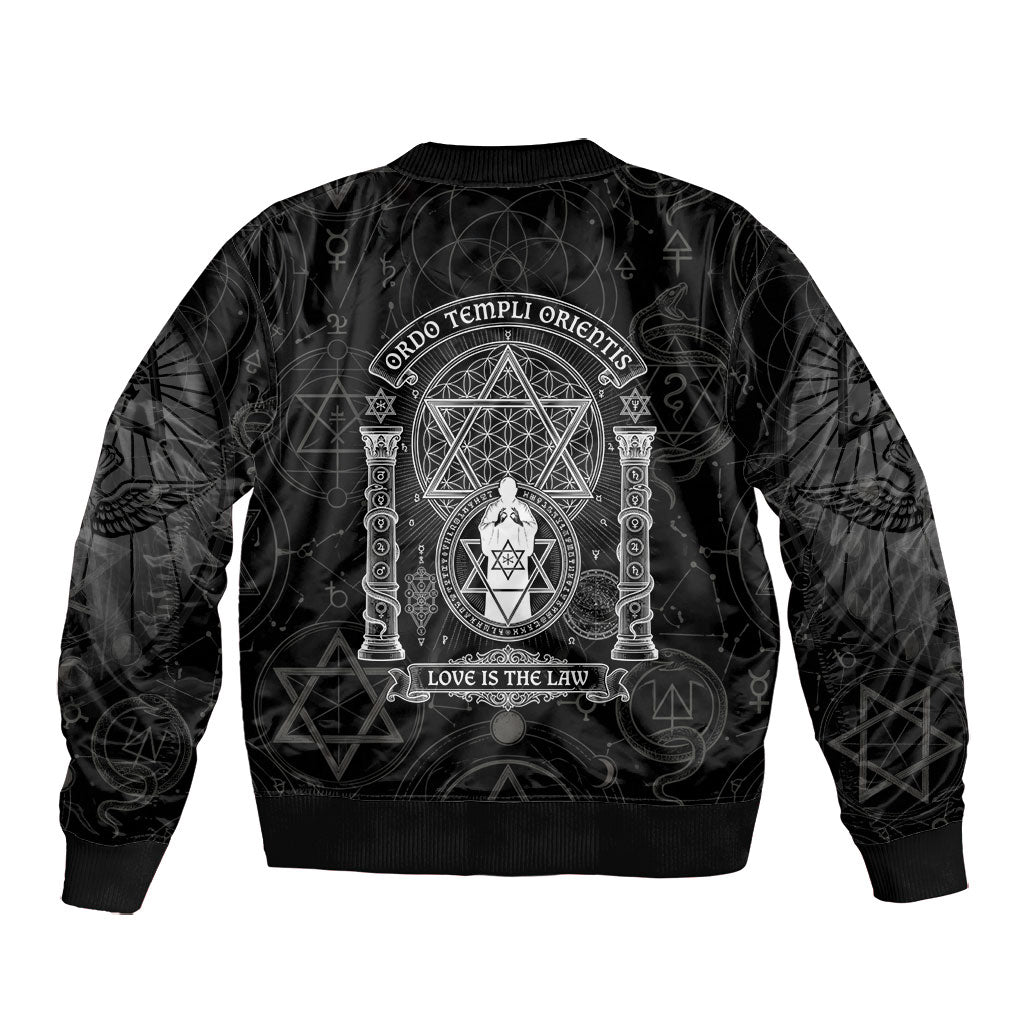 Ordo Templi Orientis Occult Symbolism Bomber Jacket Esoteric Alchemy Sacred Geometry Black