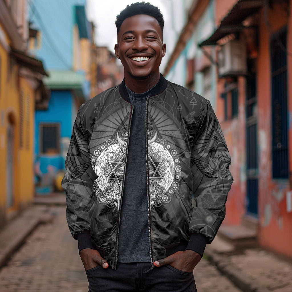 Ordo Templi Orientis Occult Symbolism Bomber Jacket Esoteric Alchemy Sacred Geometry Black