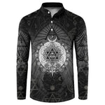 Ordo Templi Orientis Occult Symbolism Button Sweatshirt Esoteric Alchemy Sacred Geometry Black