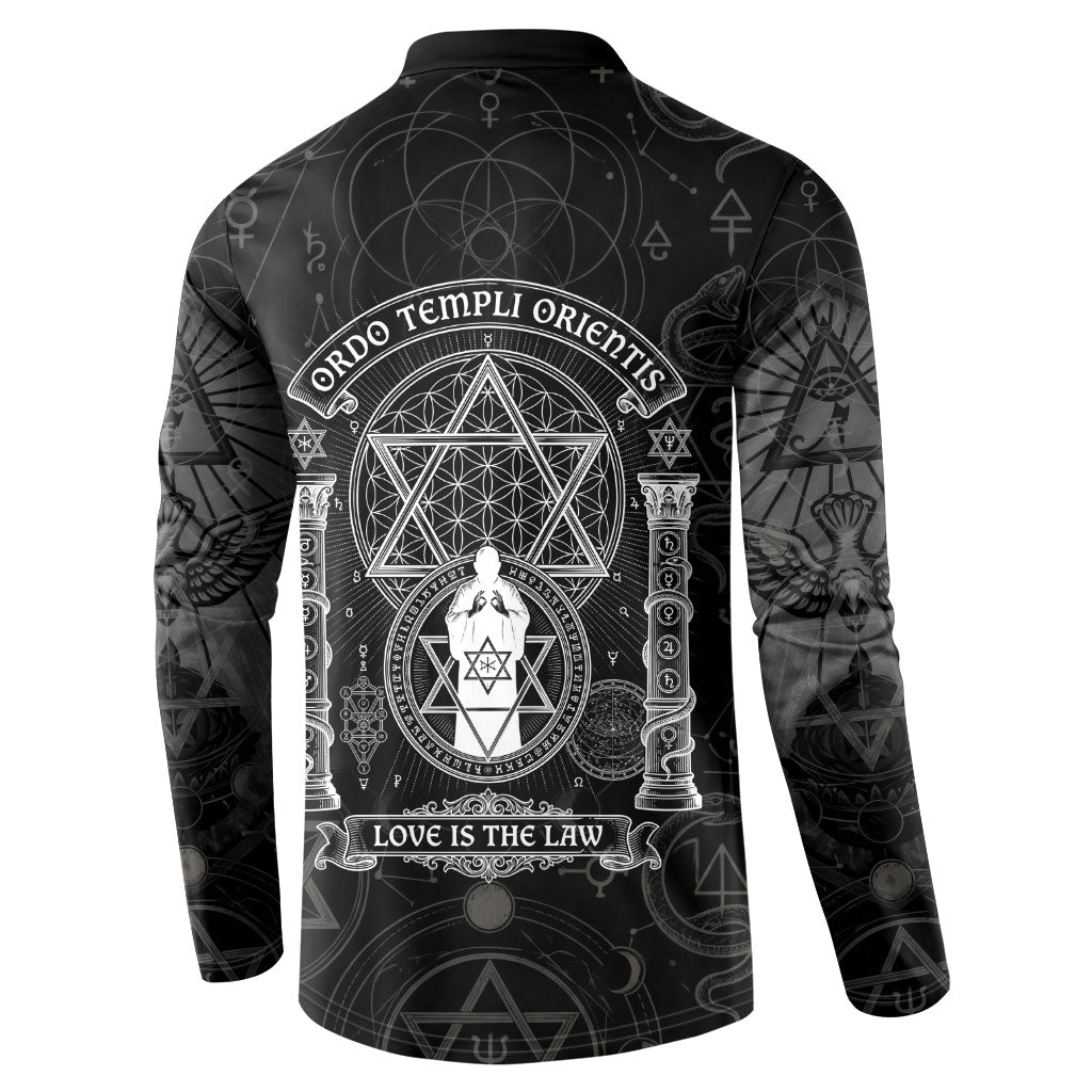 Ordo Templi Orientis Occult Symbolism Button Sweatshirt Esoteric Alchemy Sacred Geometry Black