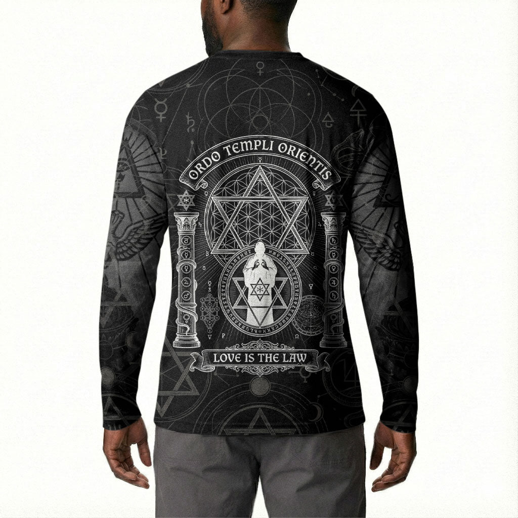 Ordo Templi Orientis Occult Symbolism Button Sweatshirt Esoteric Alchemy Sacred Geometry Black