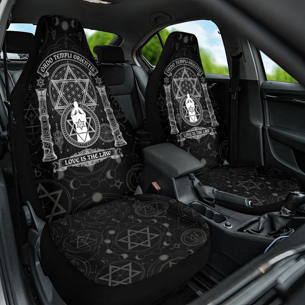 Ordo Templi Orientis Occult Symbolism Car Seat Cover Esoteric Alchemy Sacred Geometry Black