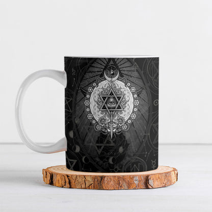 Ordo Templi Orientis Occult Symbolism Ceramic Mug Esoteric Alchemy Sacred Geometry Black