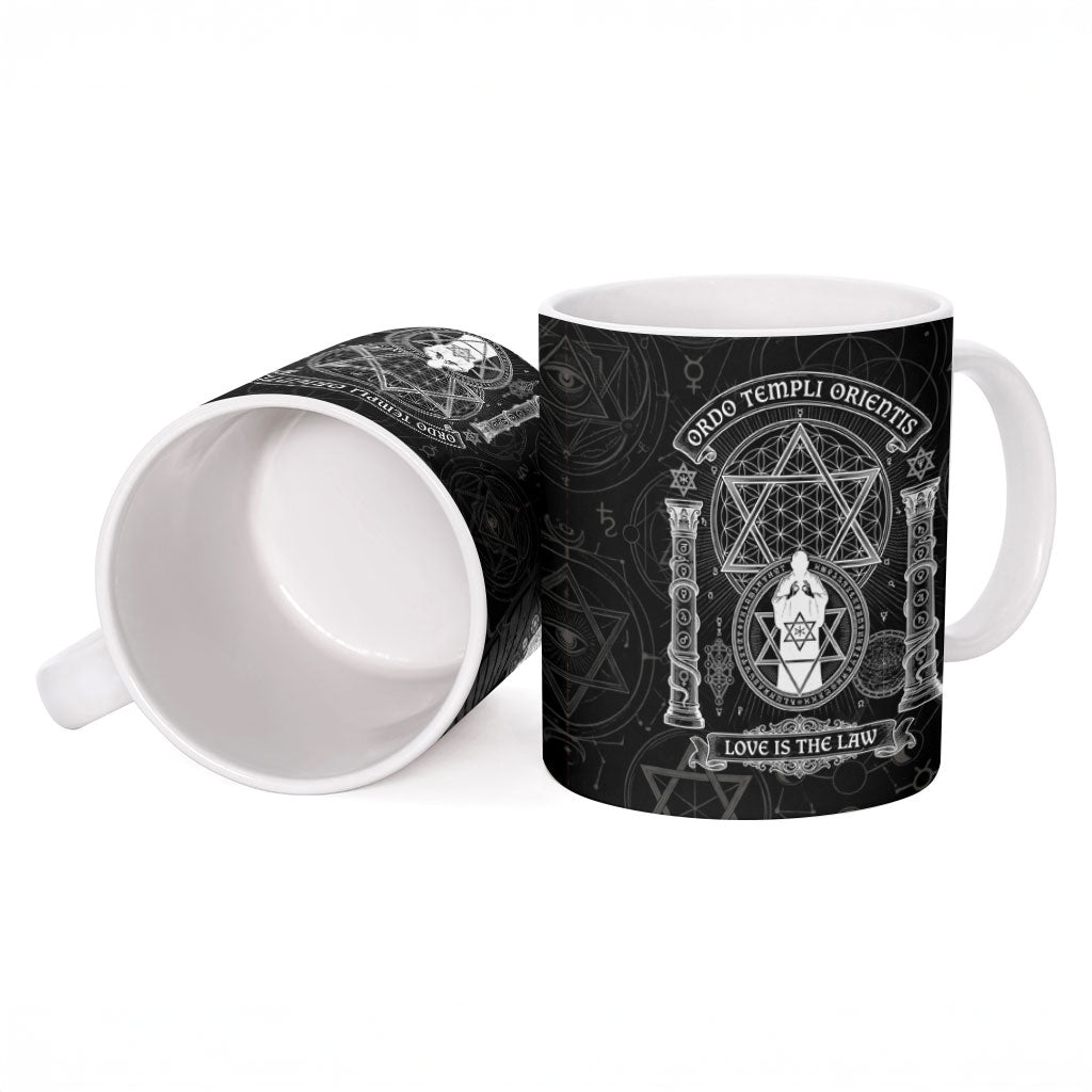 Ordo Templi Orientis Occult Symbolism Ceramic Mug Esoteric Alchemy Sacred Geometry Black
