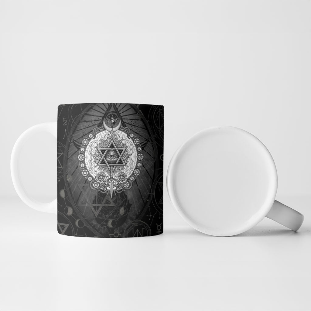 Ordo Templi Orientis Occult Symbolism Ceramic Mug Esoteric Alchemy Sacred Geometry Black