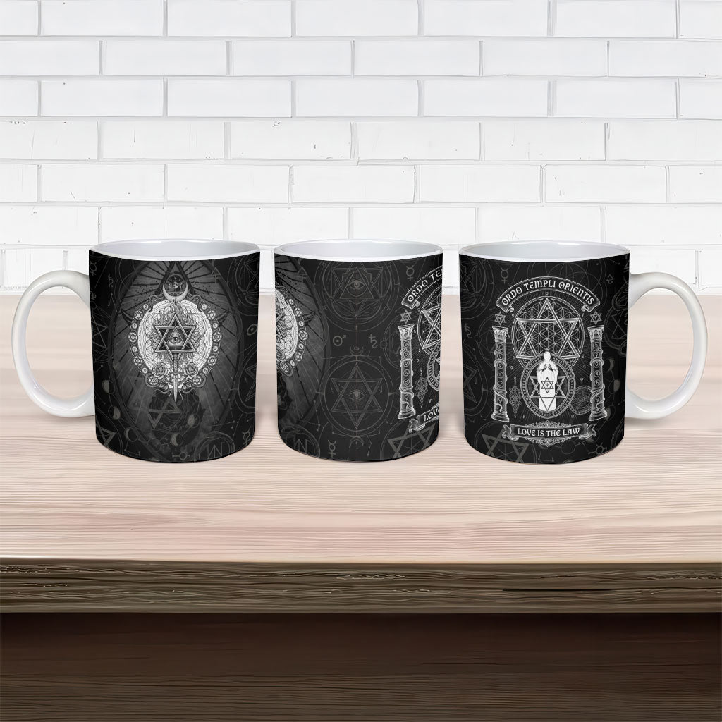 Ordo Templi Orientis Occult Symbolism Ceramic Mug Esoteric Alchemy Sacred Geometry Black
