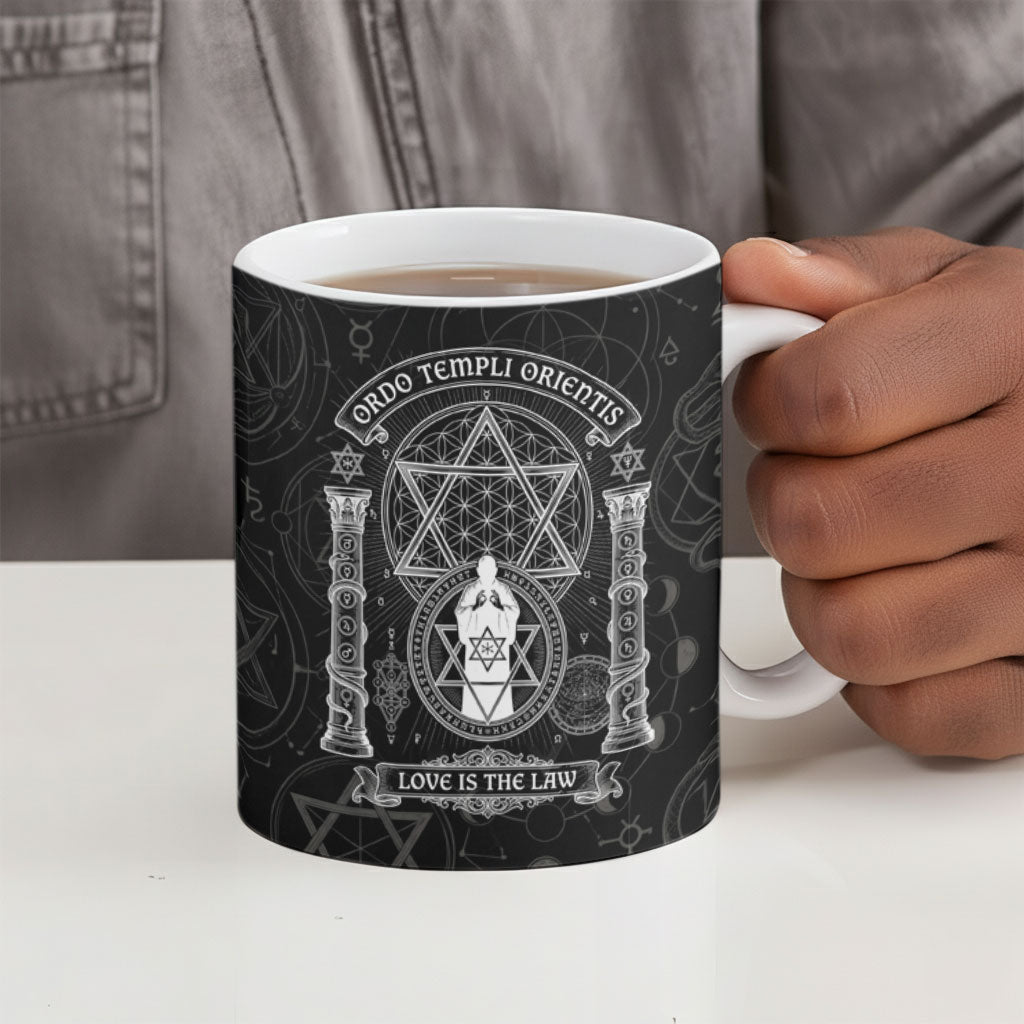 Ordo Templi Orientis Occult Symbolism Ceramic Mug Esoteric Alchemy Sacred Geometry Black