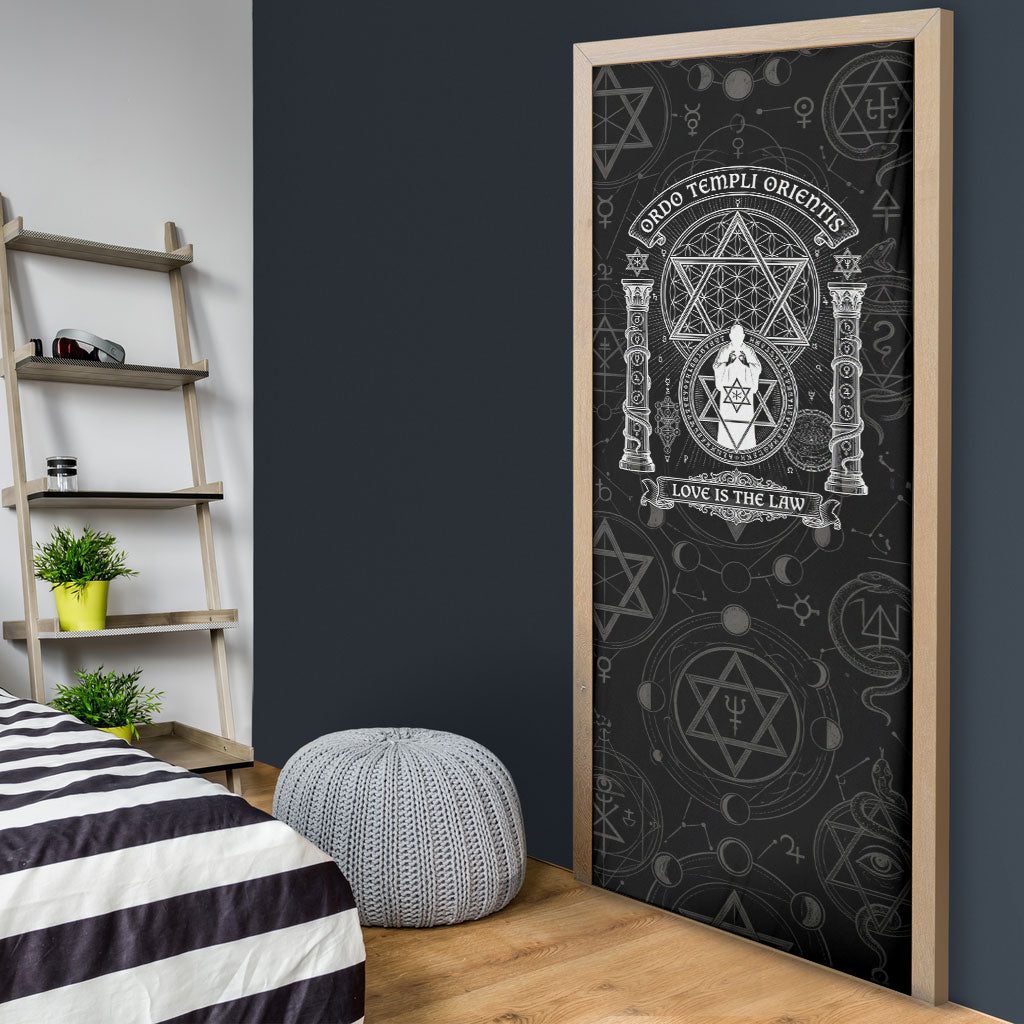 Ordo Templi Orientis Occult Symbolism Door Cover Esoteric Alchemy Sacred Geometry Black