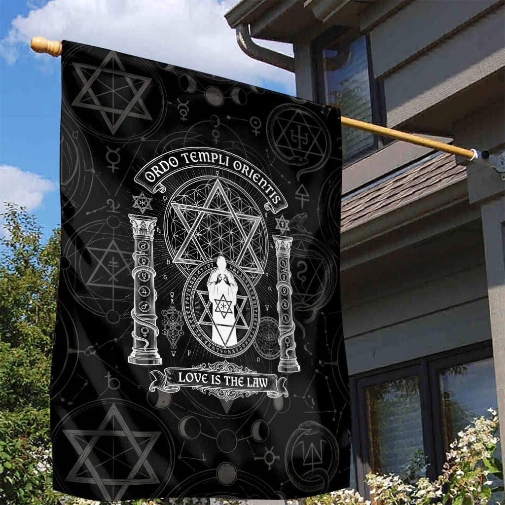 Ordo Templi Orientis Occult Symbolism Garden Flag Esoteric Alchemy Sacred Geometry Black