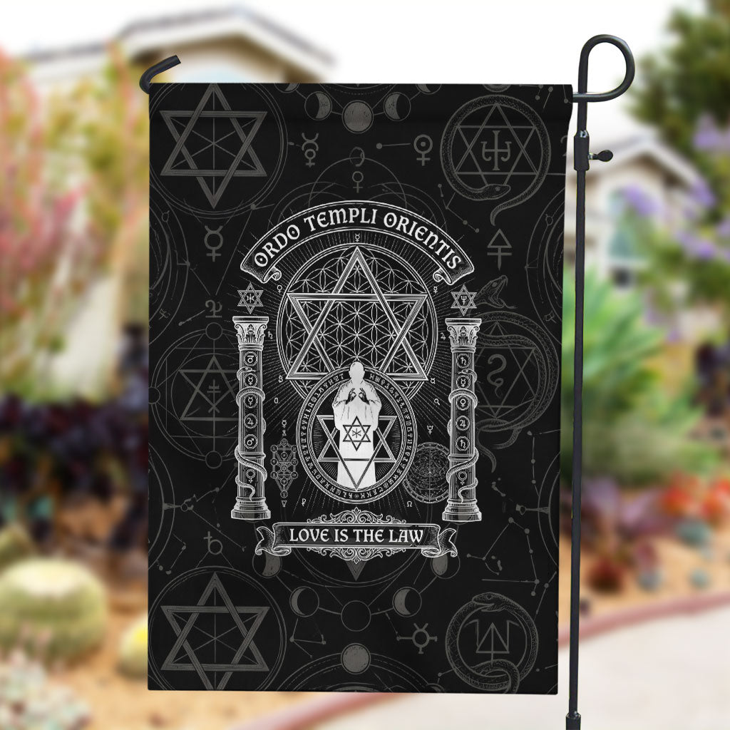 Ordo Templi Orientis Occult Symbolism Garden Flag Esoteric Alchemy Sacred Geometry Black