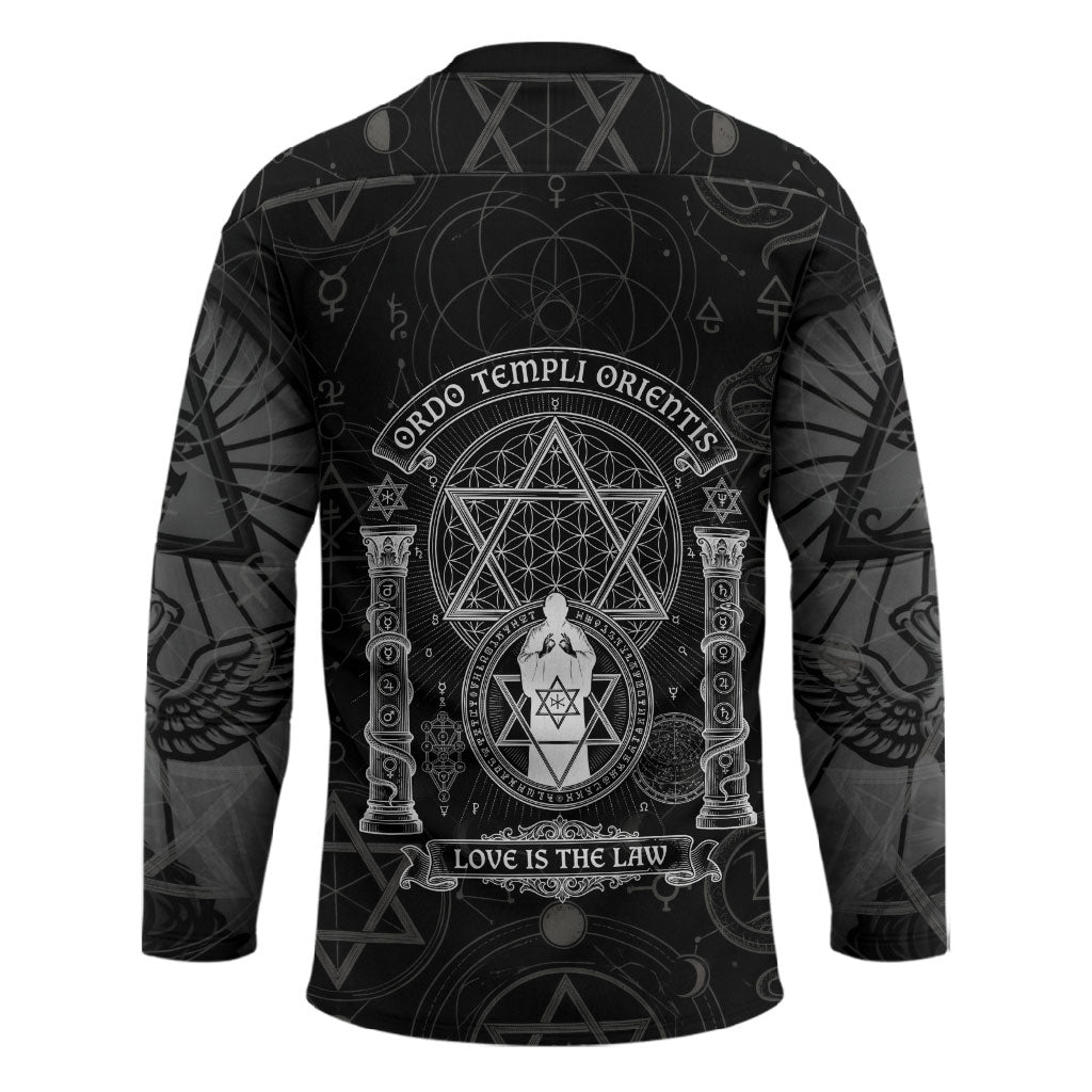 Ordo Templi Orientis Occult Symbolism Hockey Jersey Esoteric Alchemy Sacred Geometry Black