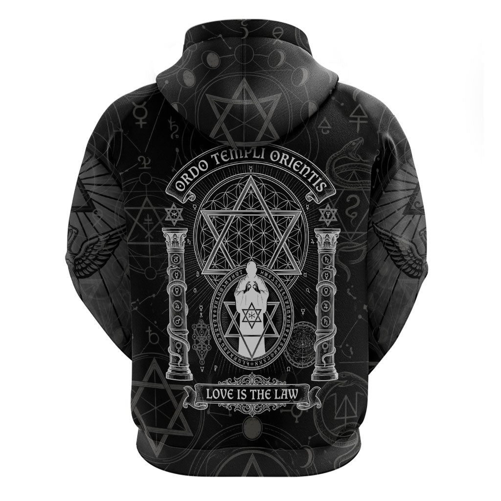 Ordo Templi Orientis Occult Symbolism Hoodie Esoteric Alchemy Sacred Geometry Black