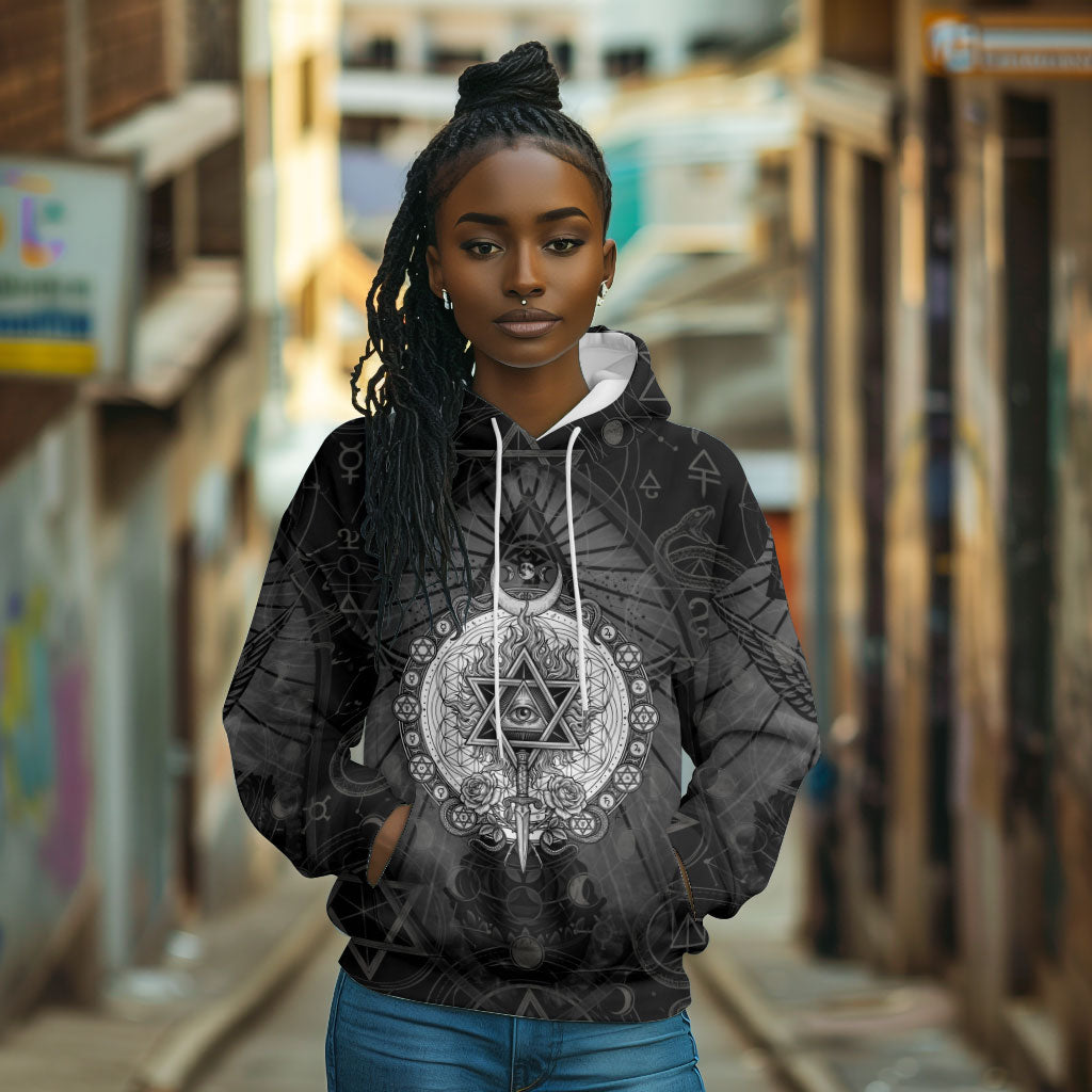 Ordo Templi Orientis Occult Symbolism Hoodie Esoteric Alchemy Sacred Geometry Black