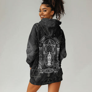 Ordo Templi Orientis Occult Symbolism Hoodie Dress Esoteric Alchemy Sacred Geometry Black