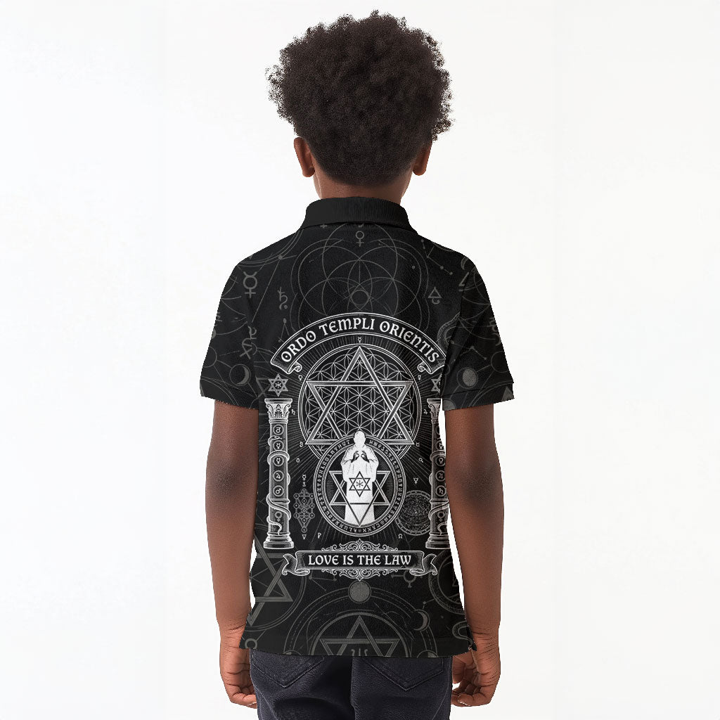 Ordo Templi Orientis Occult Symbolism Kid Polo Shirt Esoteric Alchemy Sacred Geometry Black