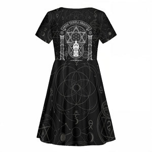 Ordo Templi Orientis Occult Symbolism Kid Short Sleeve Dress Esoteric Alchemy Sacred Geometry Black