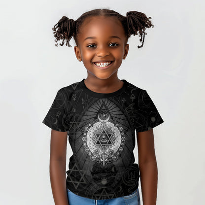 Ordo Templi Orientis Occult Symbolism Kid T shirt Esoteric Alchemy Sacred Geometry Black